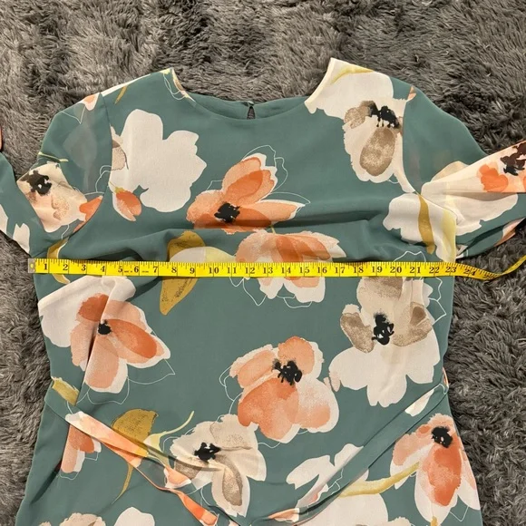 Ava & Viv Floral Midi Dress - Teal and Orange - Picture 5 of 10